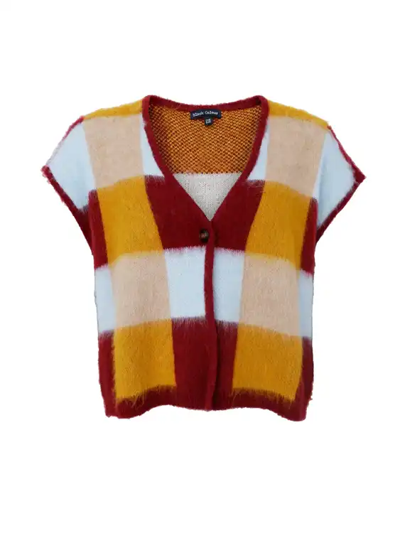 Black Colour - Chess Strik Vest - Plum Mix