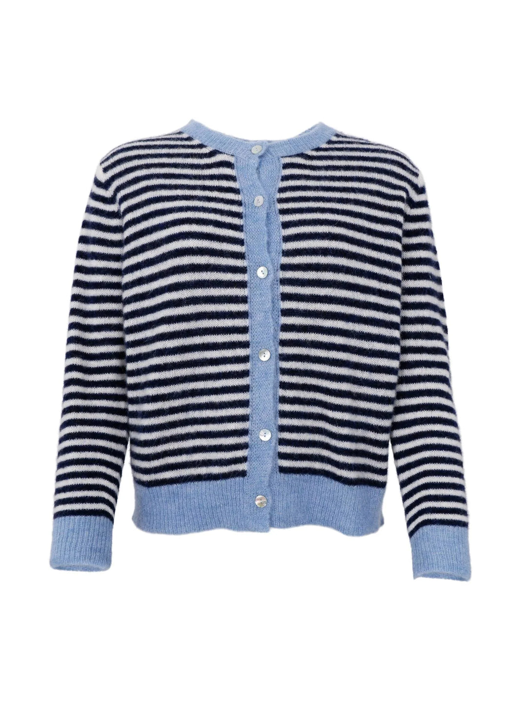 Black Colour - Dell stribet cardigan - Navy