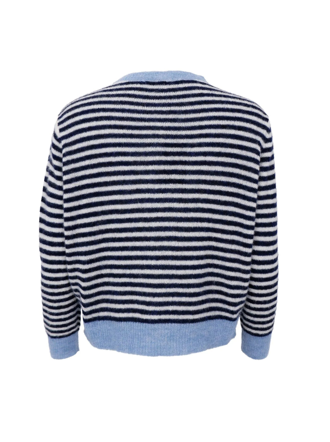 Black Colour - Dell stribet cardigan - Navy