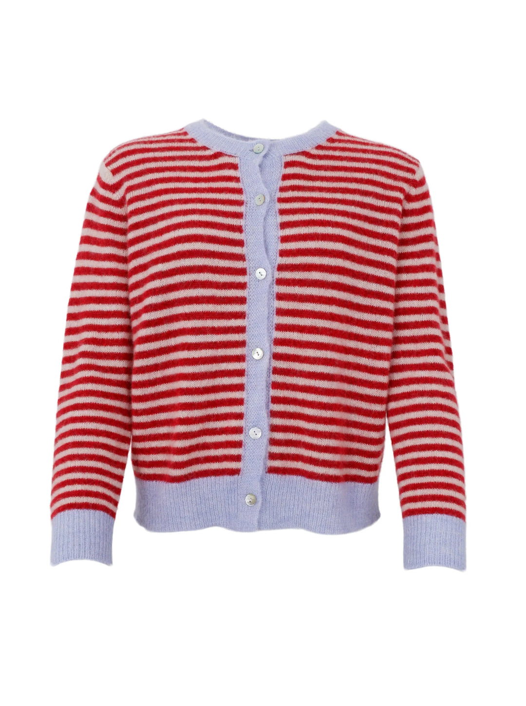 Black Colour - Dell stribet cardigan - Red