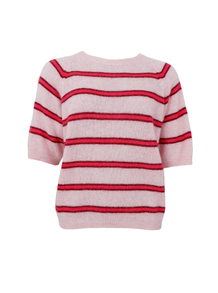 Black Colour - Dell SS knit - Rose red