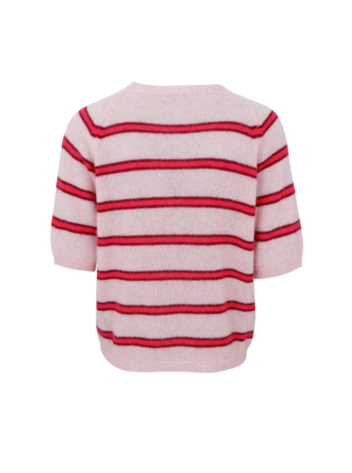 Black Colour - Dell SS knit - Rose red