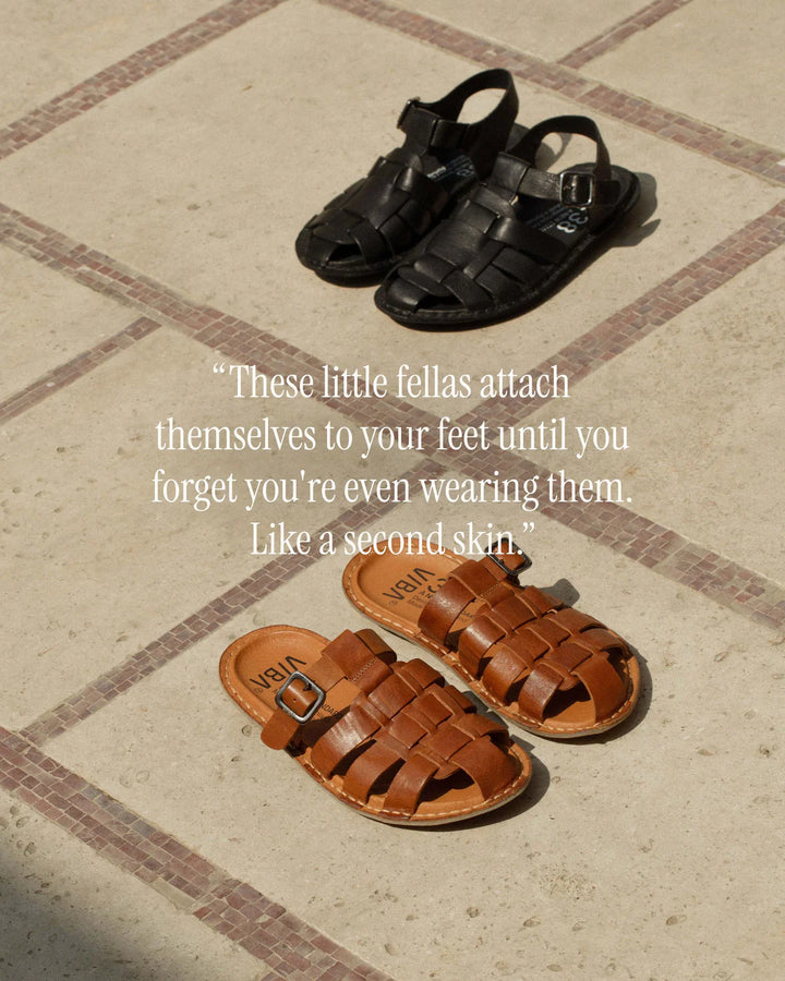 VIBAe - Amalfi Leather sandal - cognac brown
