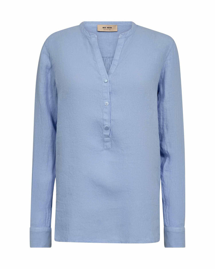 Mos Mosh - Danna Linen bluse - Brunnera Blue