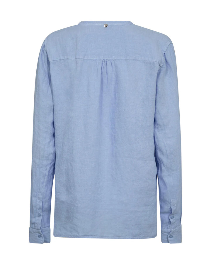 Mos Mosh - Danna Linen bluse - Brunnera Blue