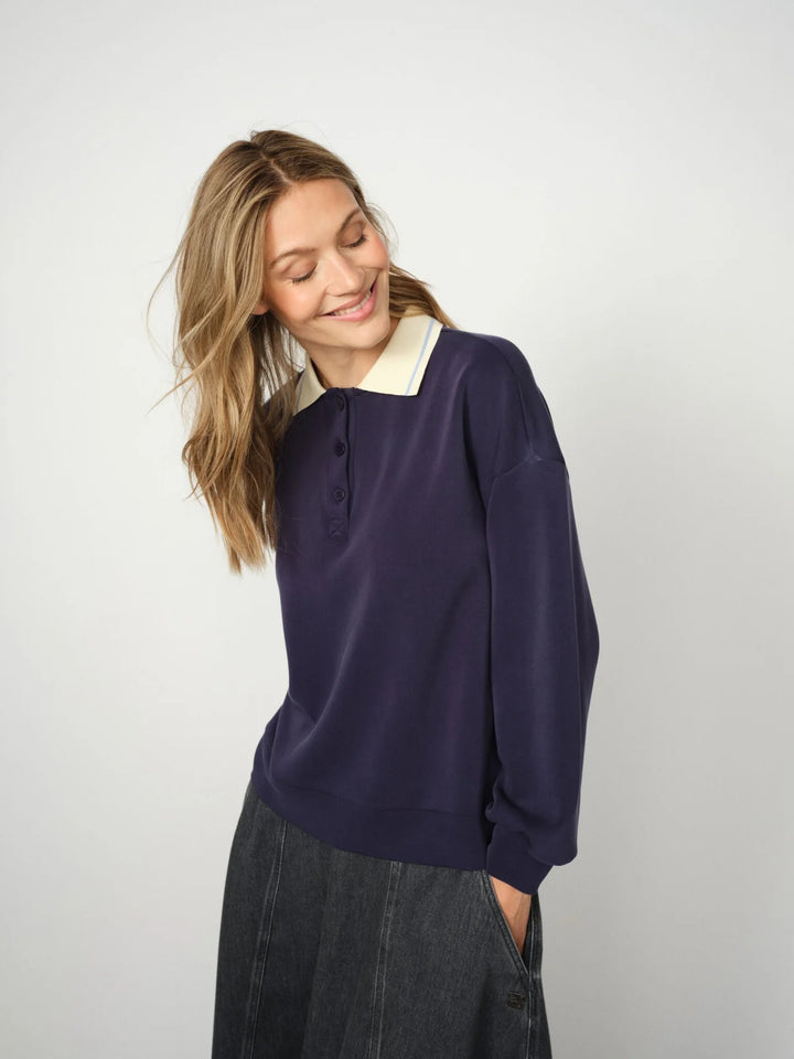 Mos Mosh - Vada Polo Sweatshirt - Maritime Blue