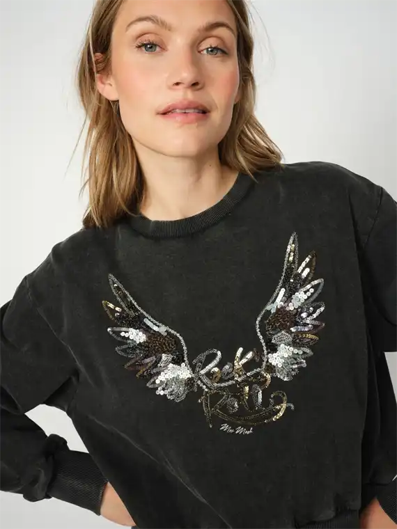 Mos Mosh - Cosette O-LS Deco Sweatshirt - Phantom