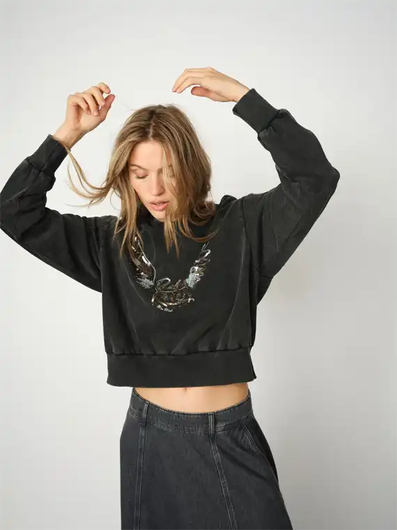 Mos Mosh - Cosette O-LS Deco Sweatshirt - Phantom