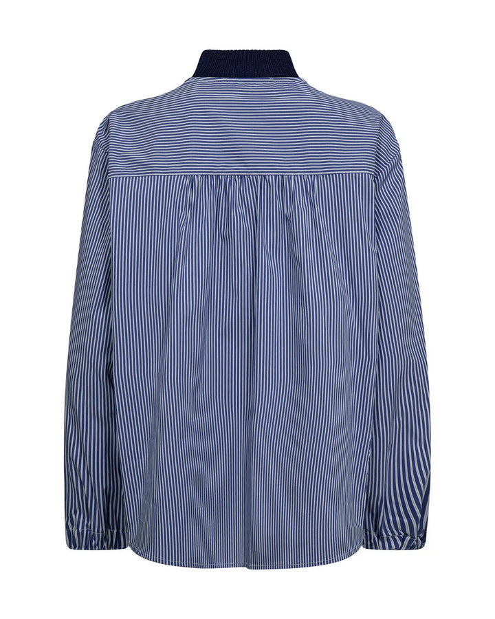 Mos Mosh - Juella LS Stripes Combi Strik - Maritime Blue
