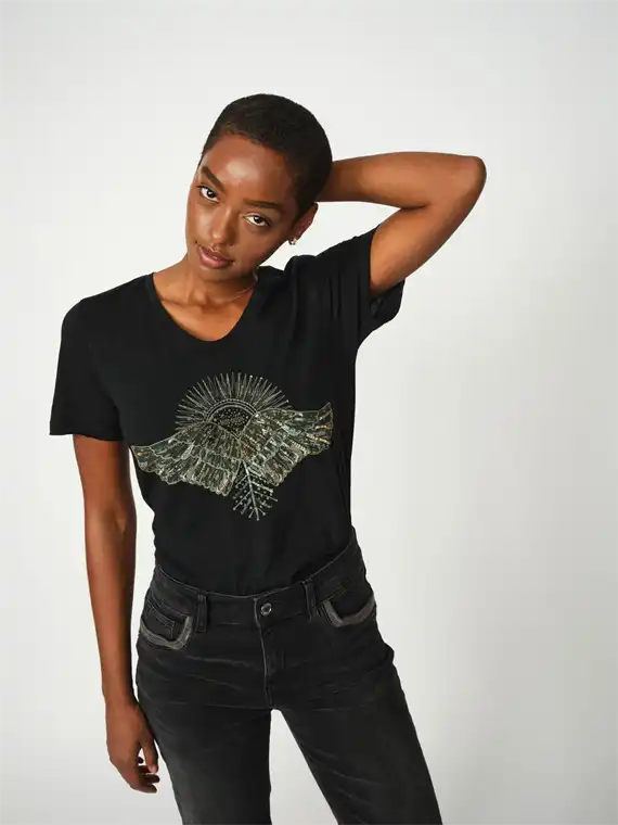 Mos Mosh - Nadine O-ss Deco T-shirt - Black