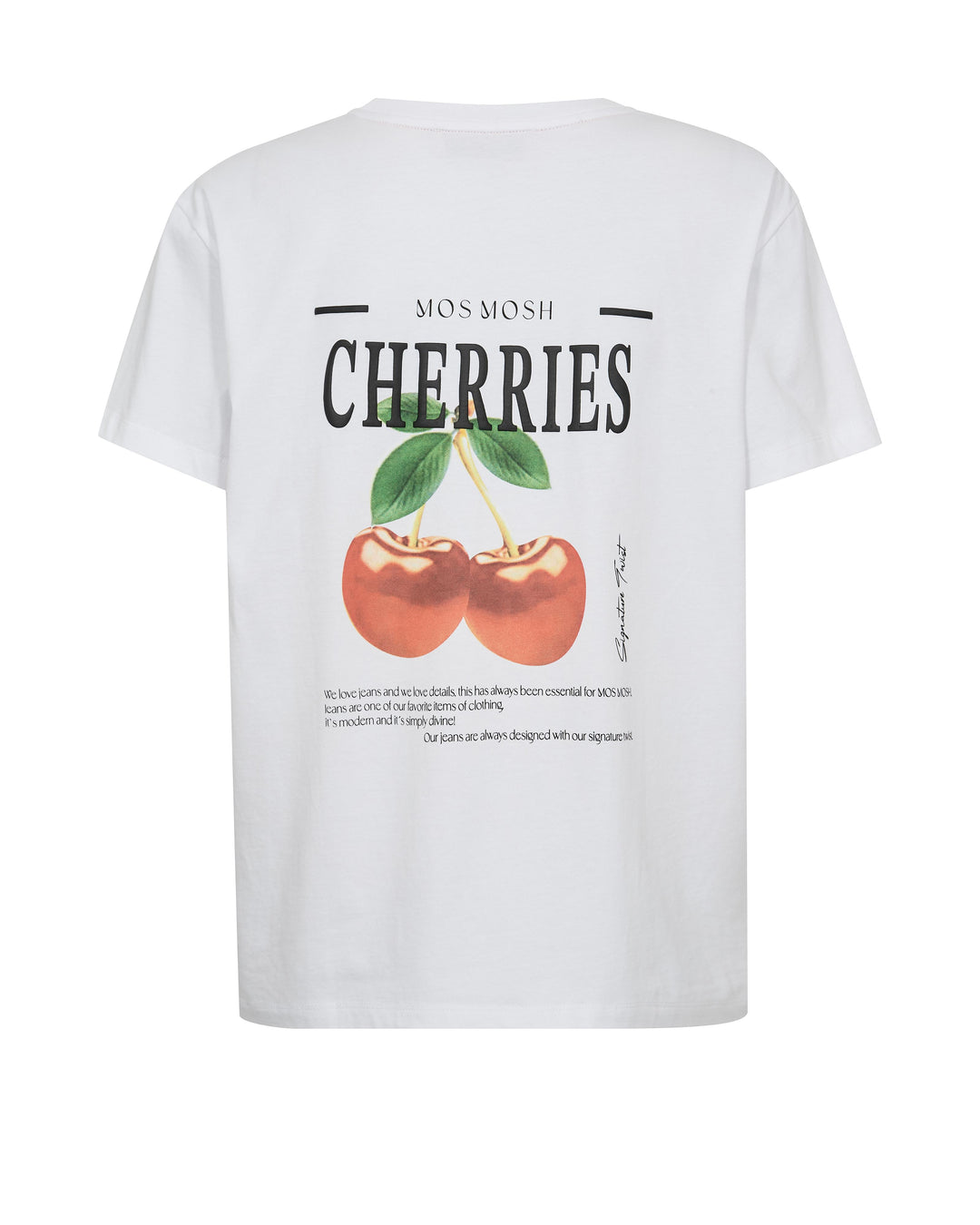 Mos Mosh - Lail O-SS Cherry Tee - White