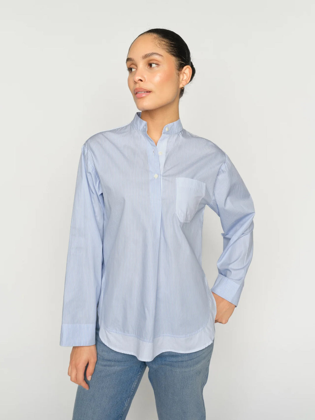 Mos Mosh - Bronwyn Stripe Shirt - Brunnera Blue