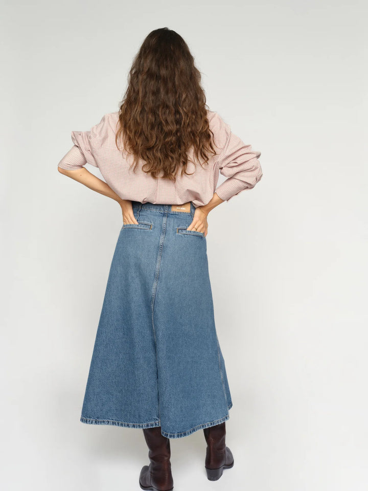 Mos Mosh - Leala Denim Nederdel - Mid Blue