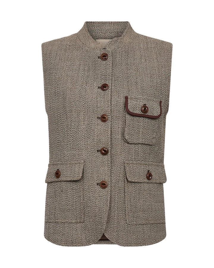 Mos Mosh - Abigail Utah Vest - Dark Camel