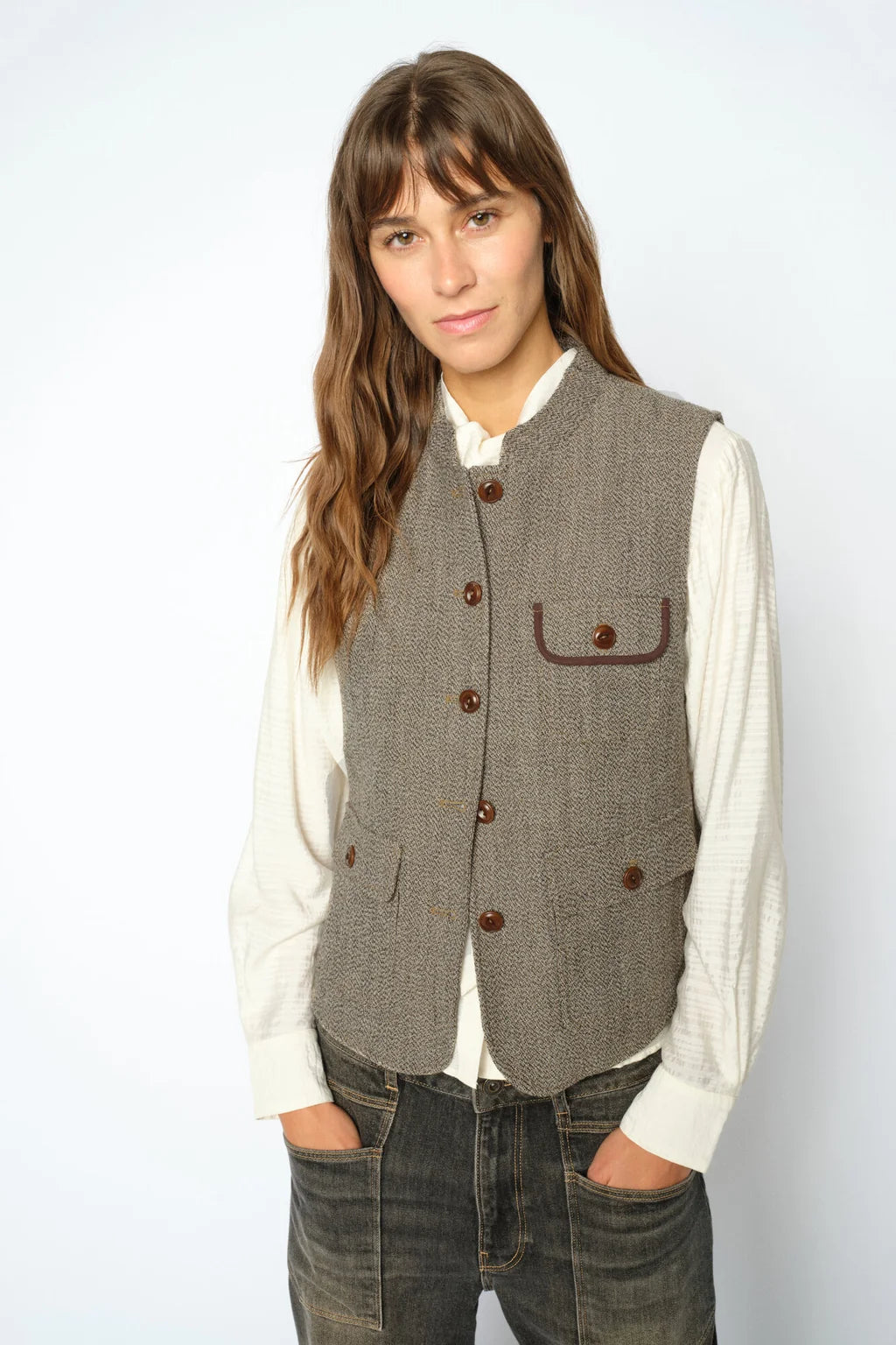 Mos Mosh - Abigail Utah Vest - Dark Camel