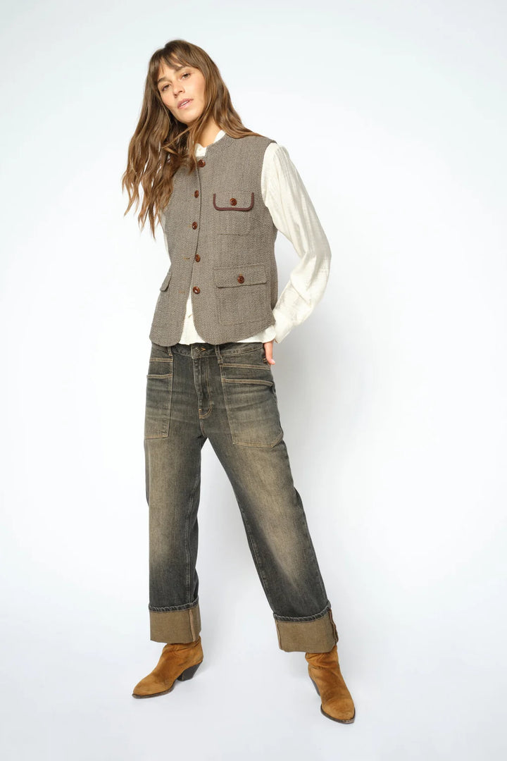 Mos Mosh - Abigail Utah Vest - Dark Camel