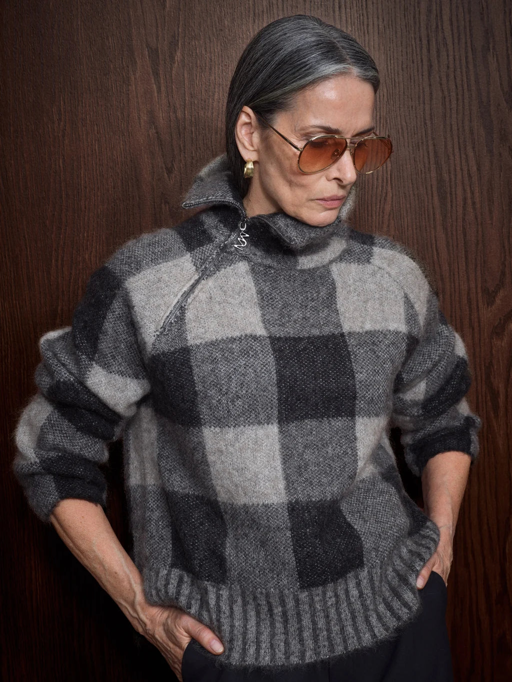 Mos Mosh - MMMaija Check Knit - Black