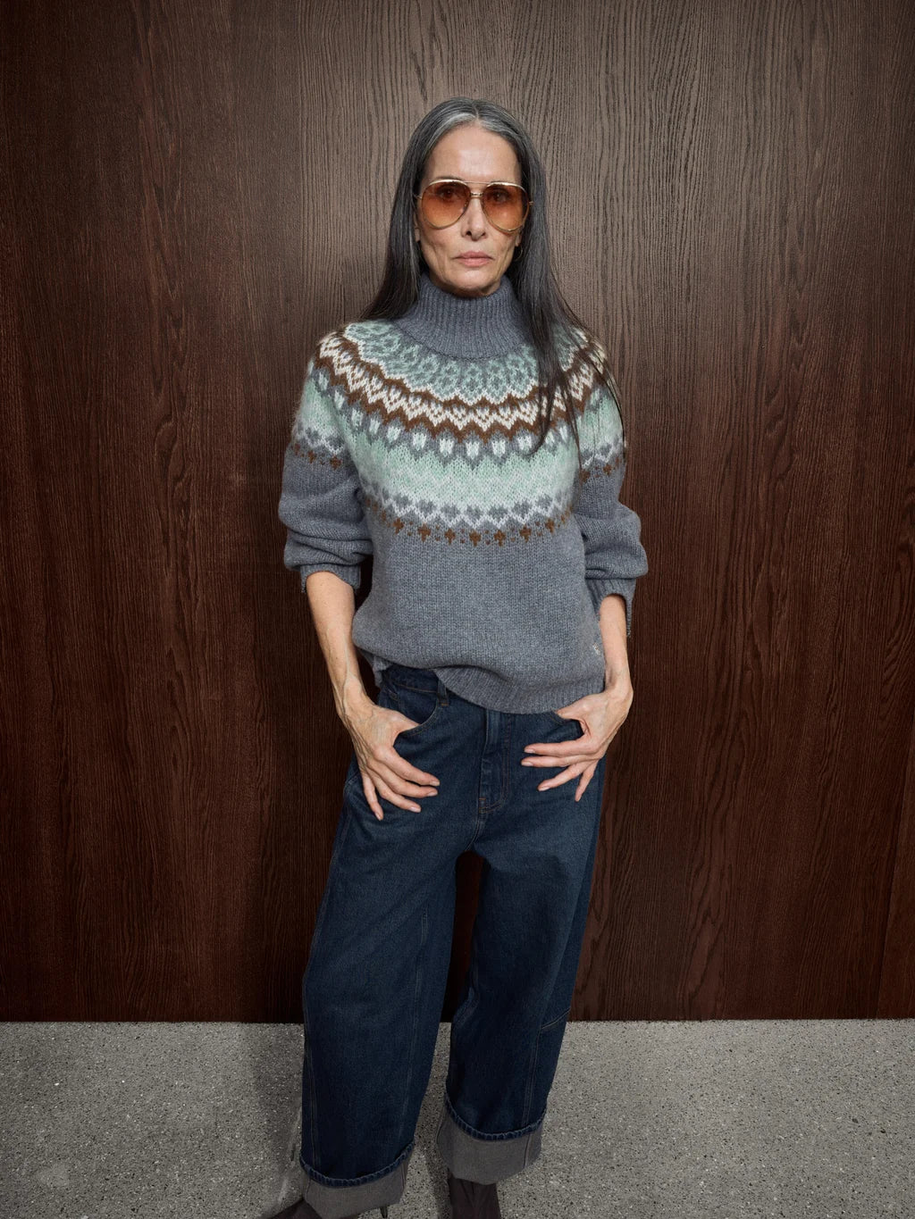 Mos Mosh - MMDaya Fjord Highneck Knit - Thunderstorm