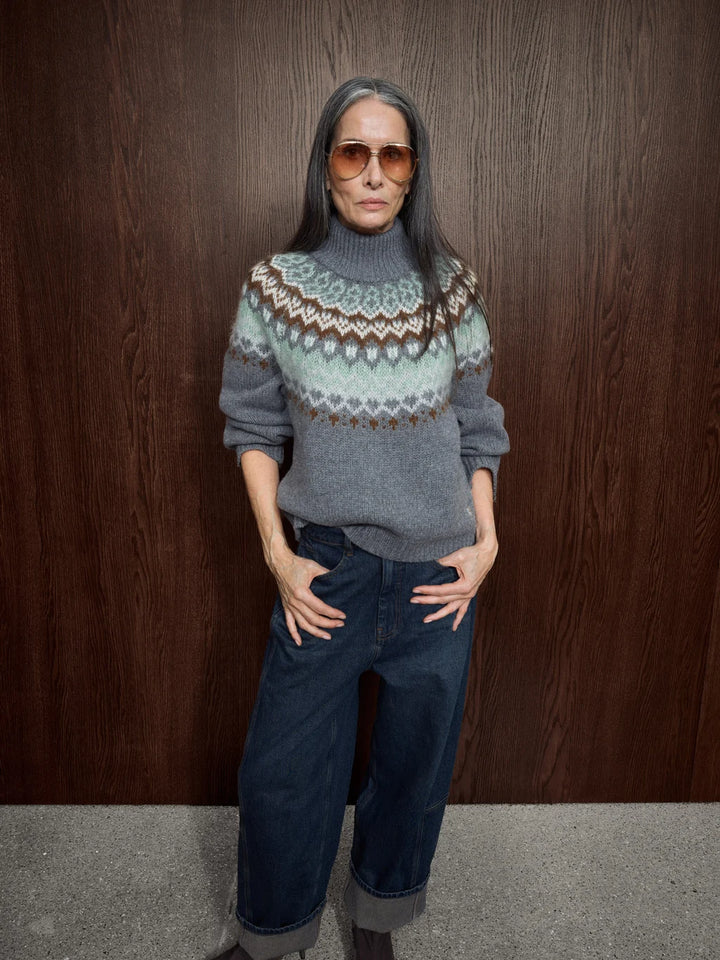 Mos Mosh - MMDaya Fjord Highneck Knit - Thunderstorm