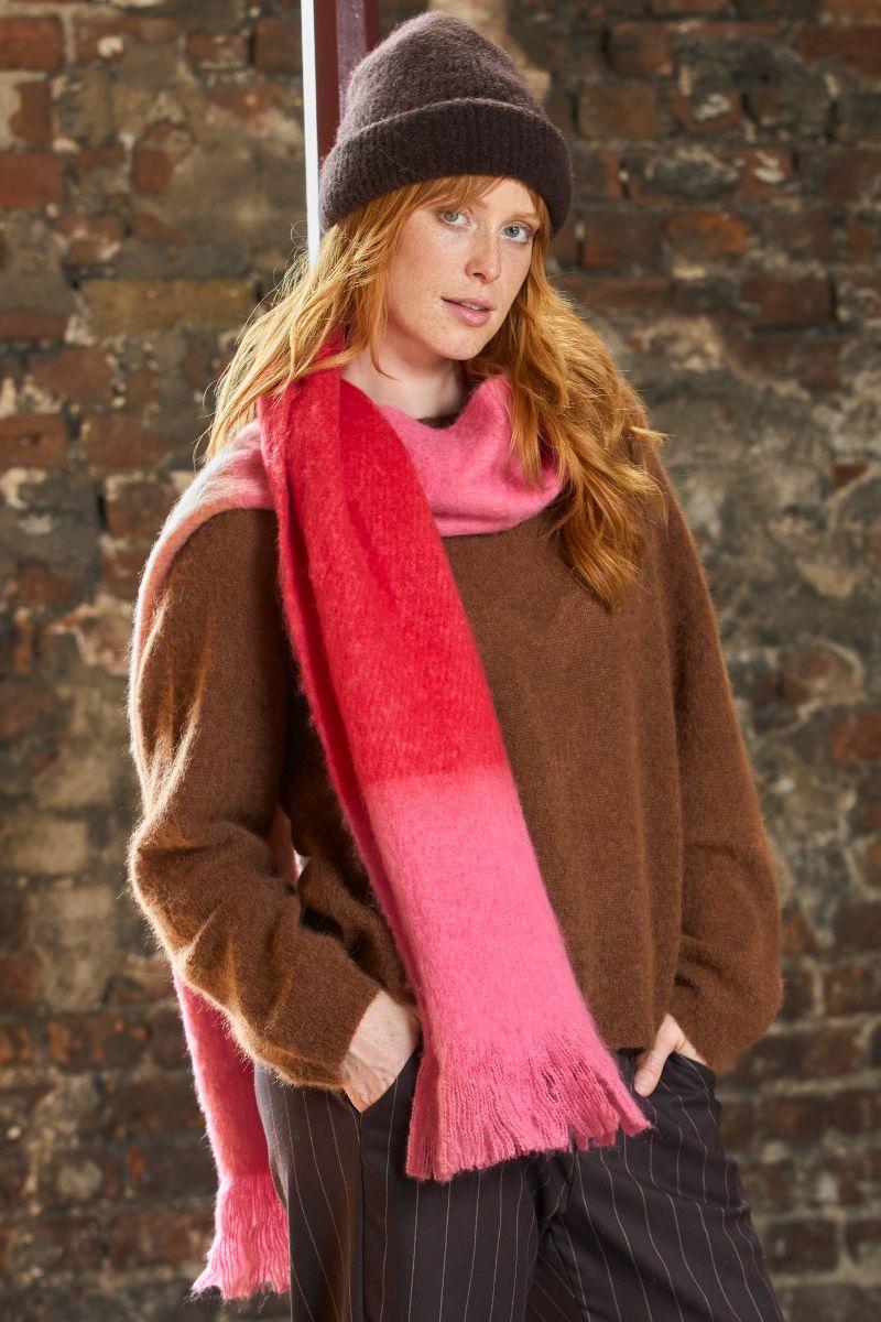 Black Colour - Chill Soft Vinter Halstørklæde - Red/pink - Onesize