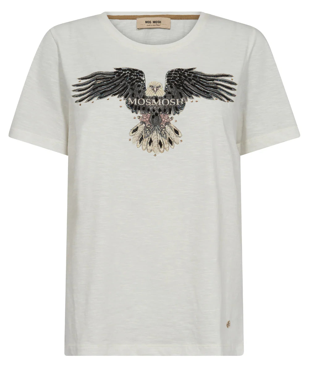Mos Mosh - Kylah O-SS Deco T-shirt - Ecru