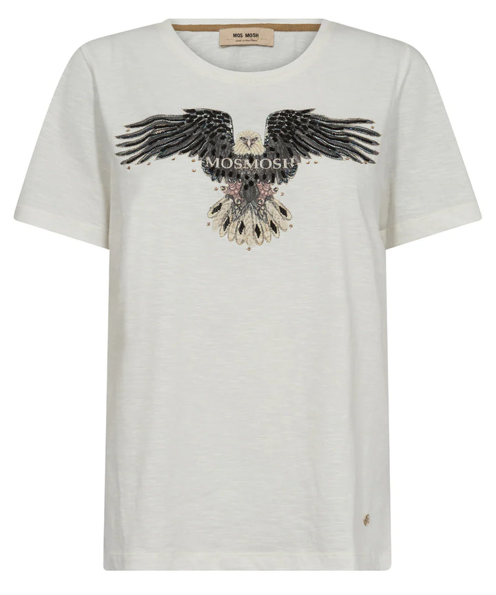 Mos Mosh - Kylah O-SS Deco T-shirt - Ecru