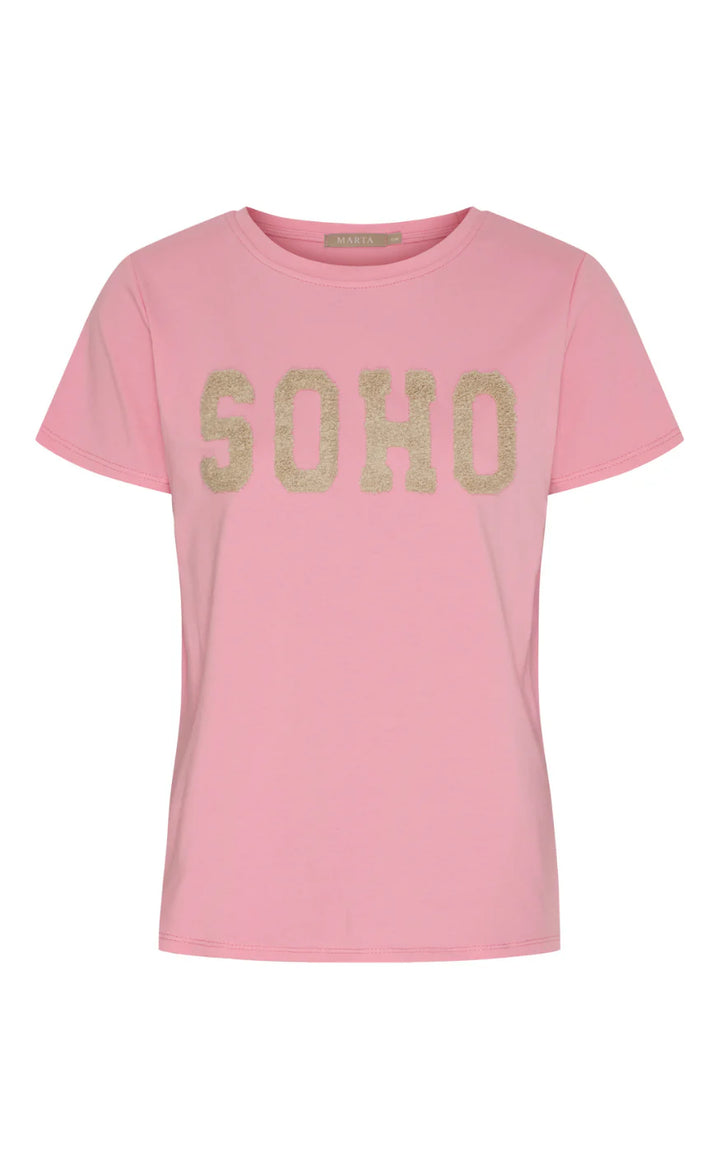 Marta - Herdis Tee - Pink Barbie/ Beige