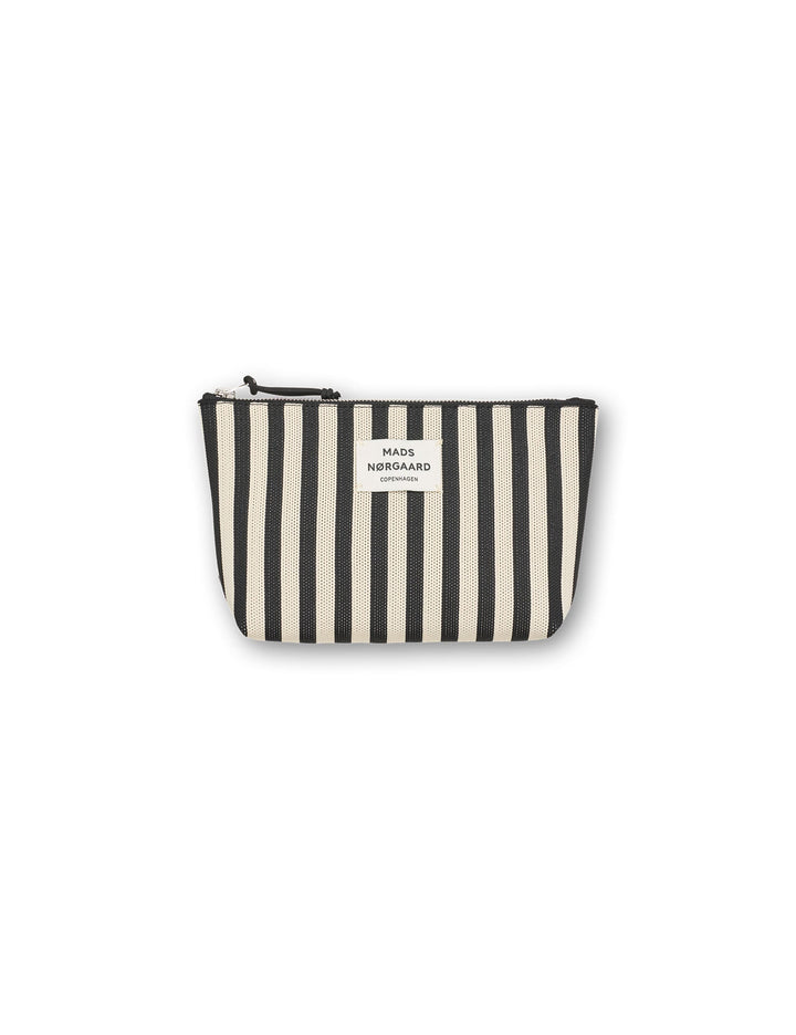 Mads Nørggard - Knit Stripe Hof Make-Up Bag - Black/White