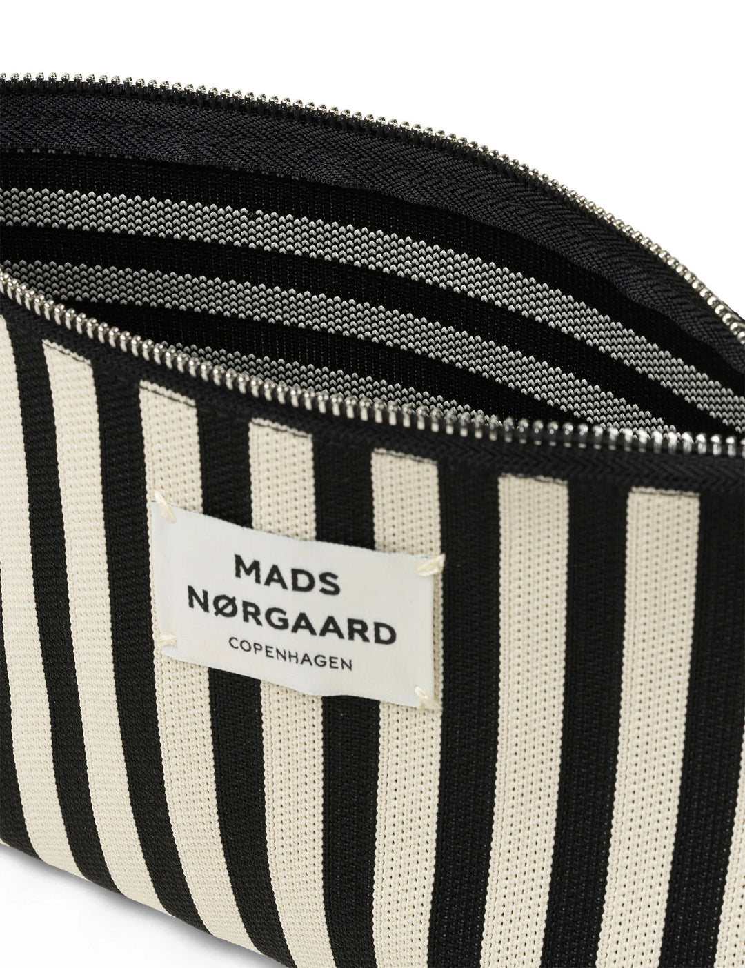 Mads Nørggard - Knit Stripe Hof Make-Up Bag - Black/White