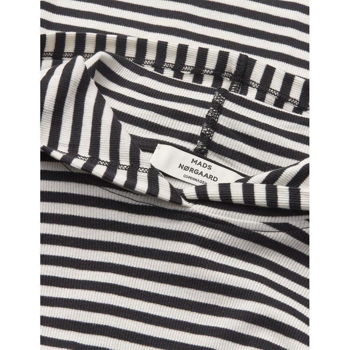 Mads Nørgaard - 2x2 Cotton Stripe Tutti Hood - Black/Vanilla Ice