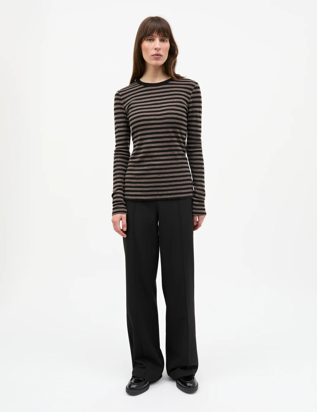 Mads Nørgaard - Fine Wool Sharon Strik - Black/Cocoa