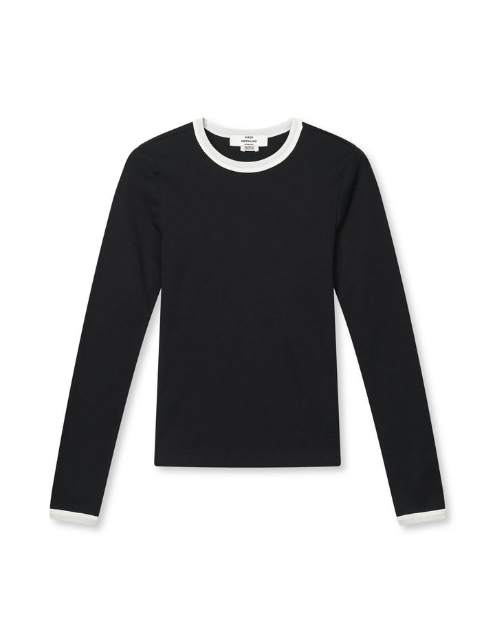 Mads Nørgaard - Grace jersey Camille Tee LS - Black/vanilla Ice