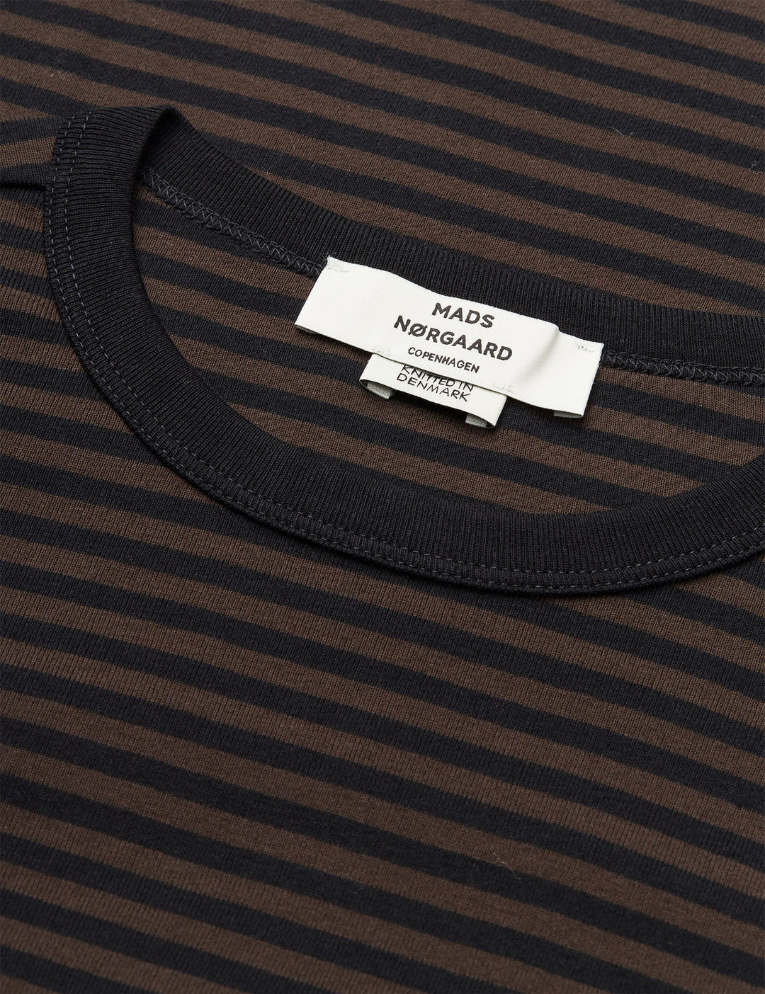 Mads Nørgaard - Grace Jersey Stripe Camille Tee LS - Black/Turkish Coffe
