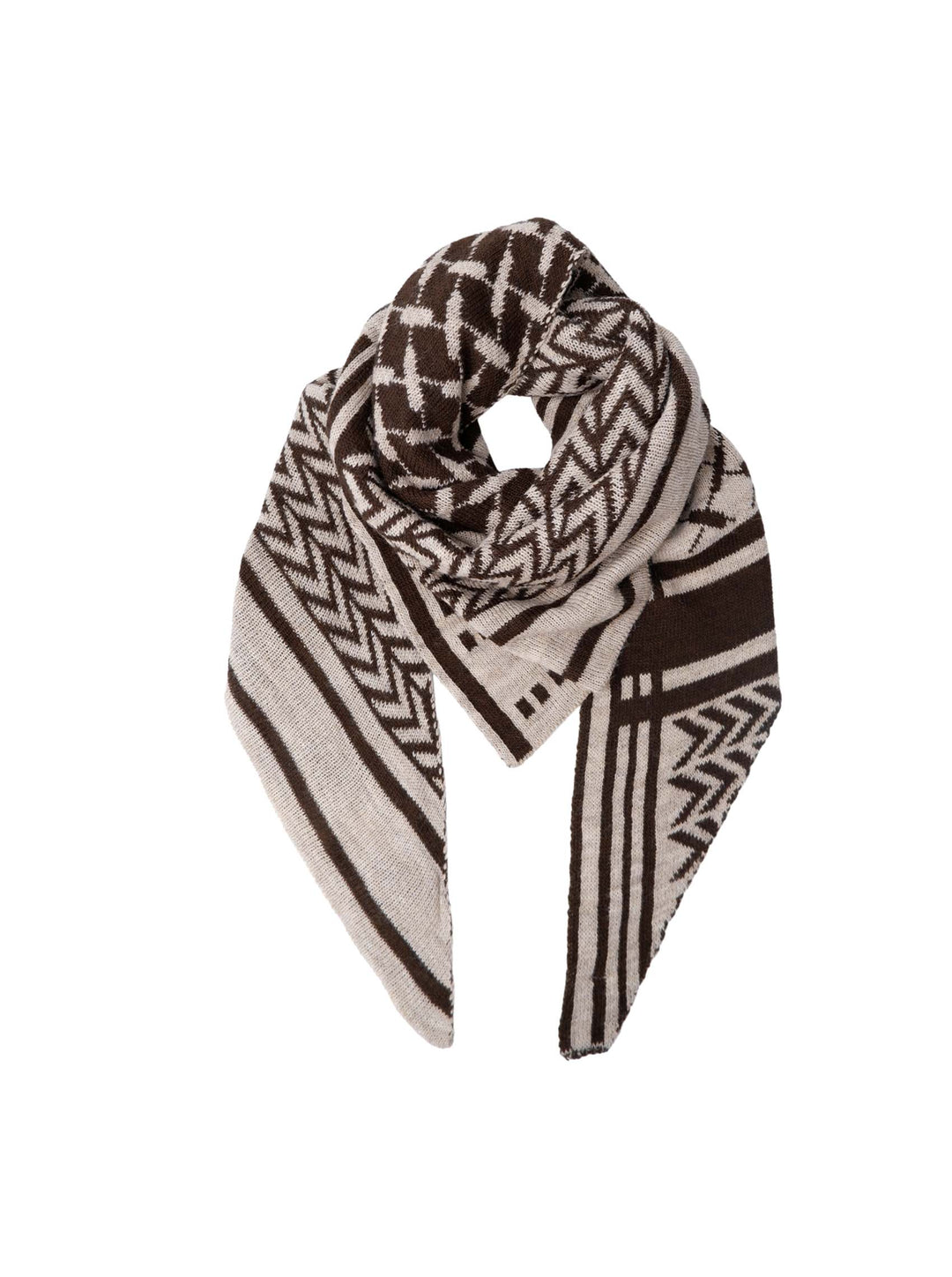 Black Colour - Bex Triangle Scarf - Mocca