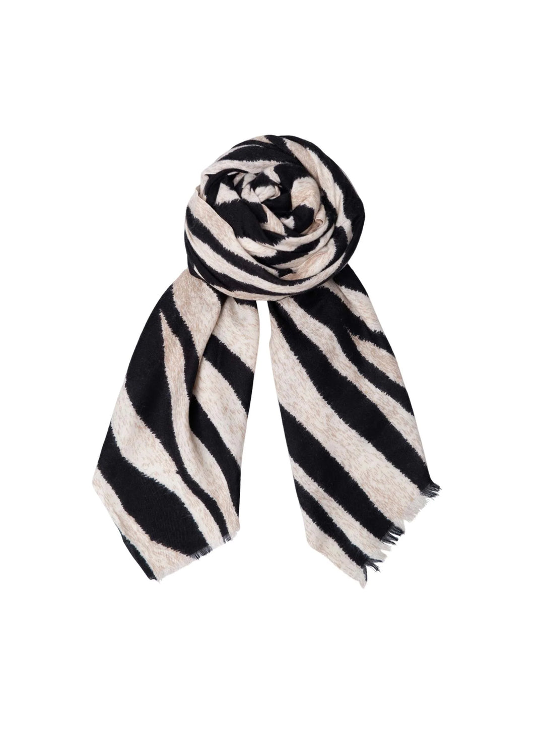 Black Colour - Alvida Winter Scarf - Cream