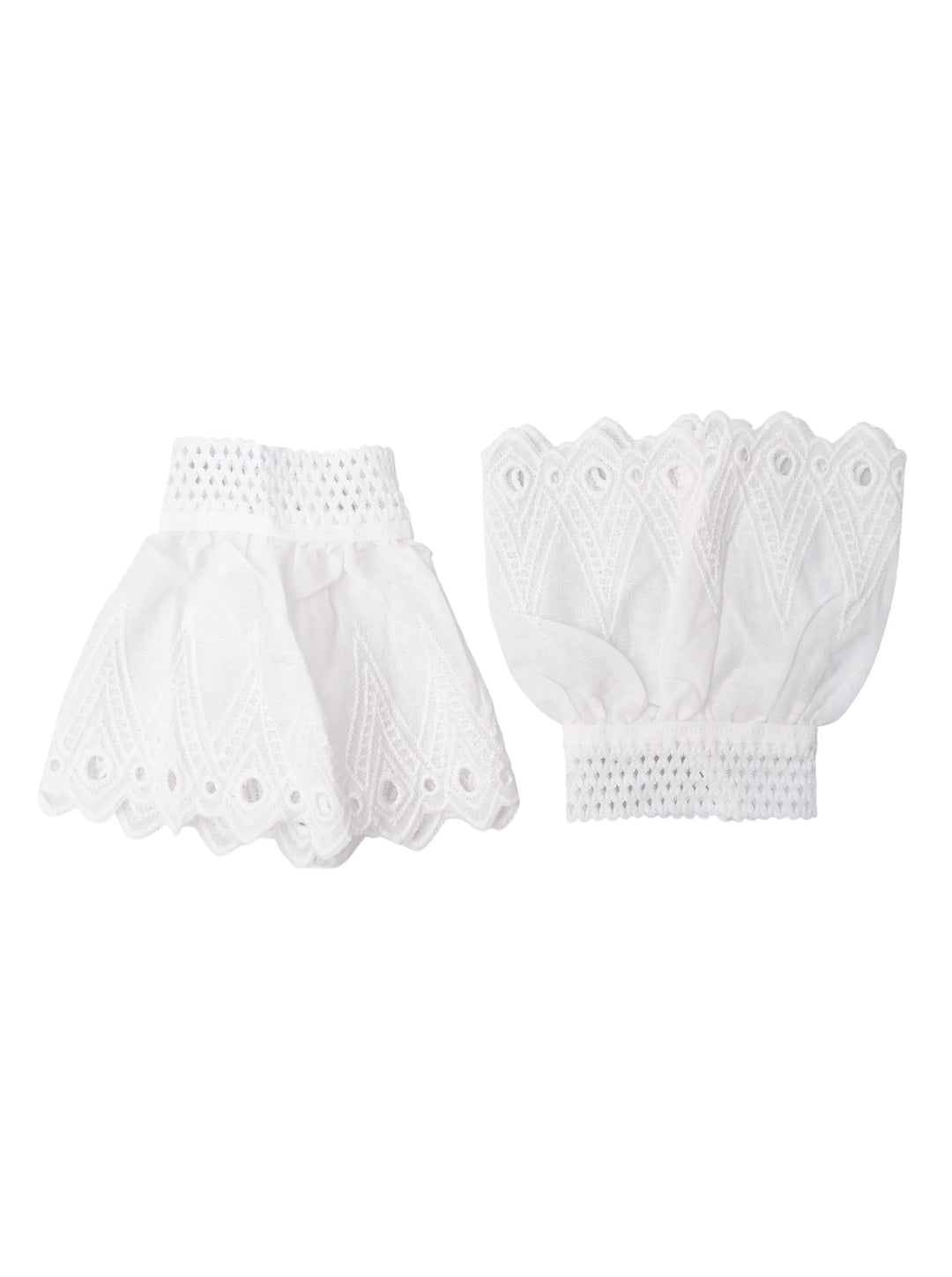 Black Colour - Reeva Lace Cuffs - White
