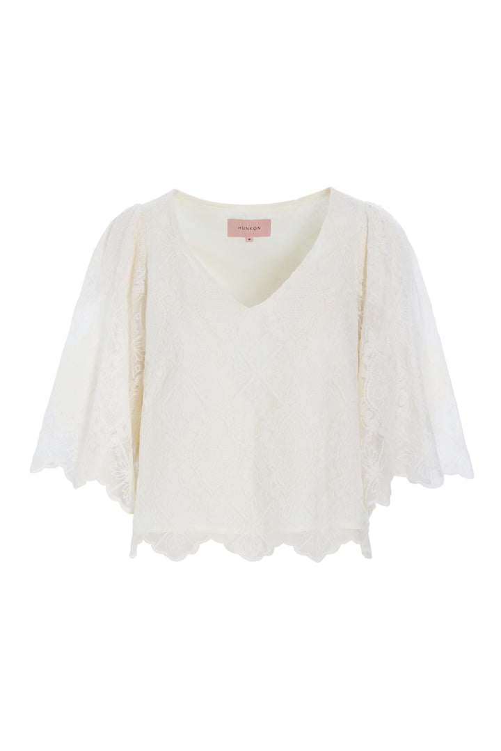 Hunkøn - Lulu lace bluse - Creme lace