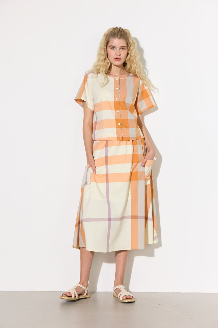 Female - Frankie Skirt - Orange Checked