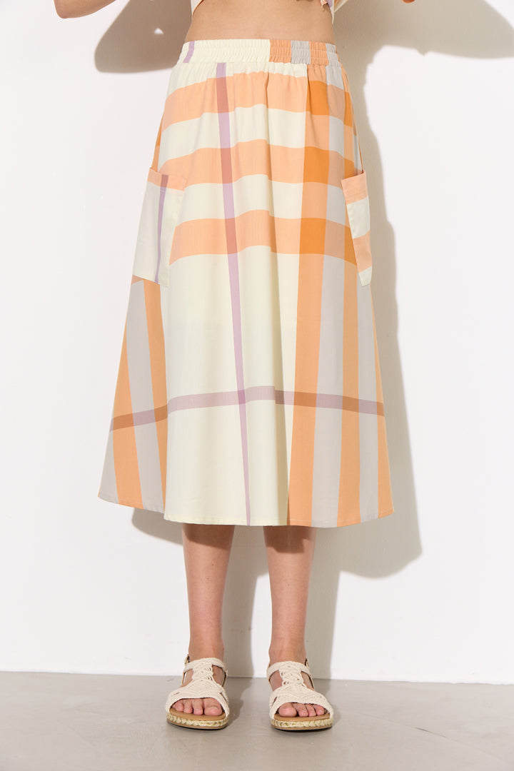 Female - Frankie Skirt - Orange Checked