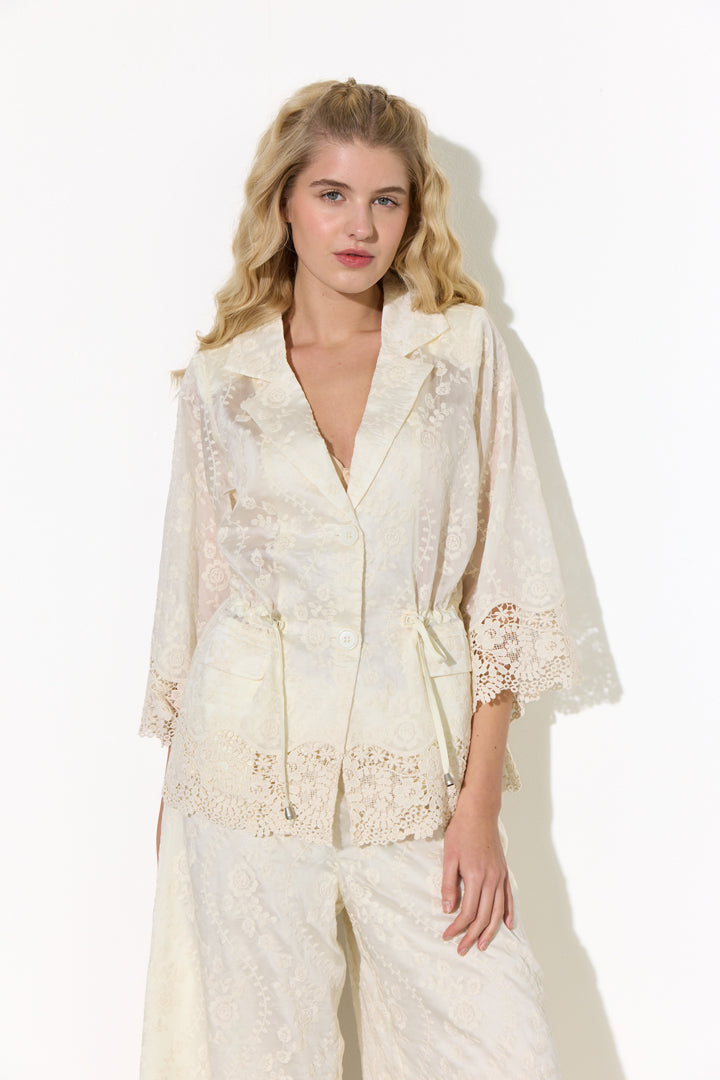 Hunkøn - Patty Lace Blazer - Cream