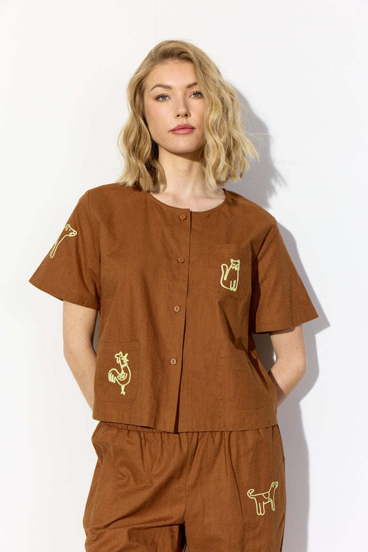 Hunkøn - Nina Skjorte - Brown