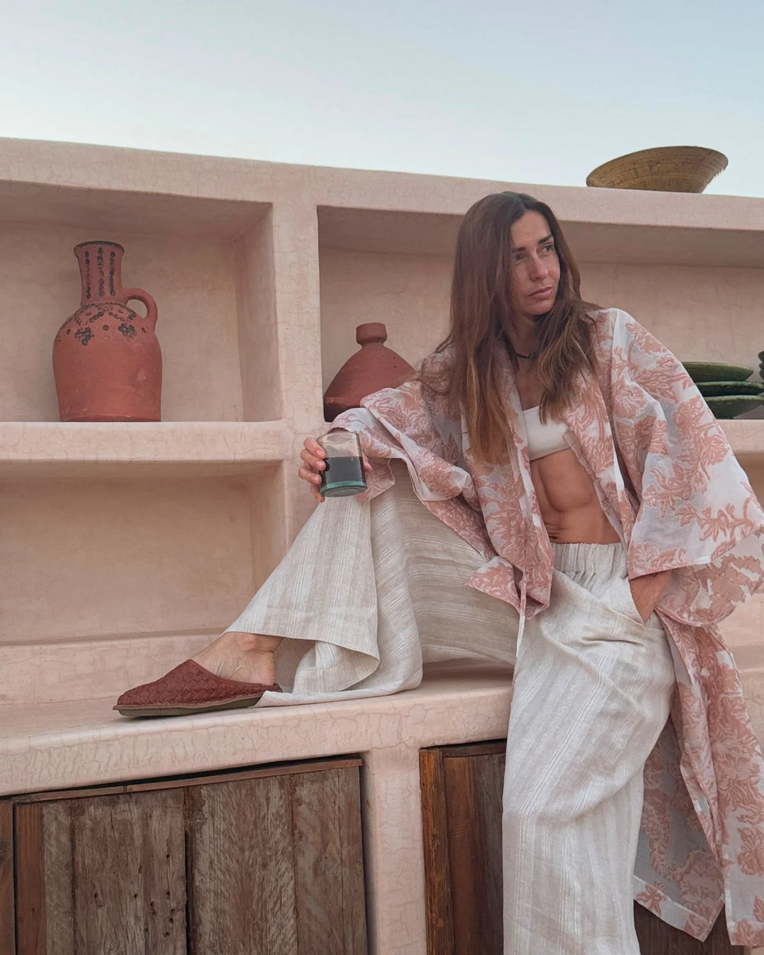 VIBAe - Woven Leather Sandals - Cognac brown