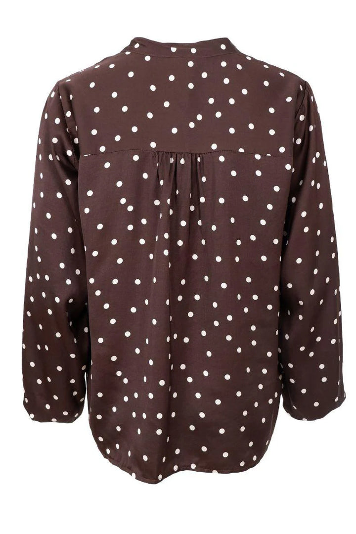 Black Colour - Valery LS Blouse - Coffee