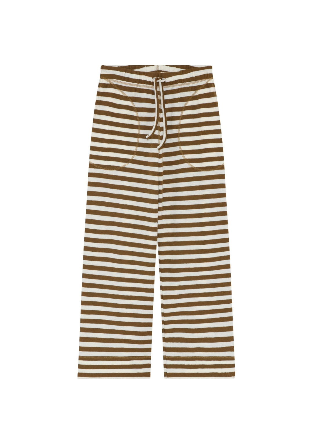 By Basics - Pants W/Pockets &amp; String - Raw White/Bronze