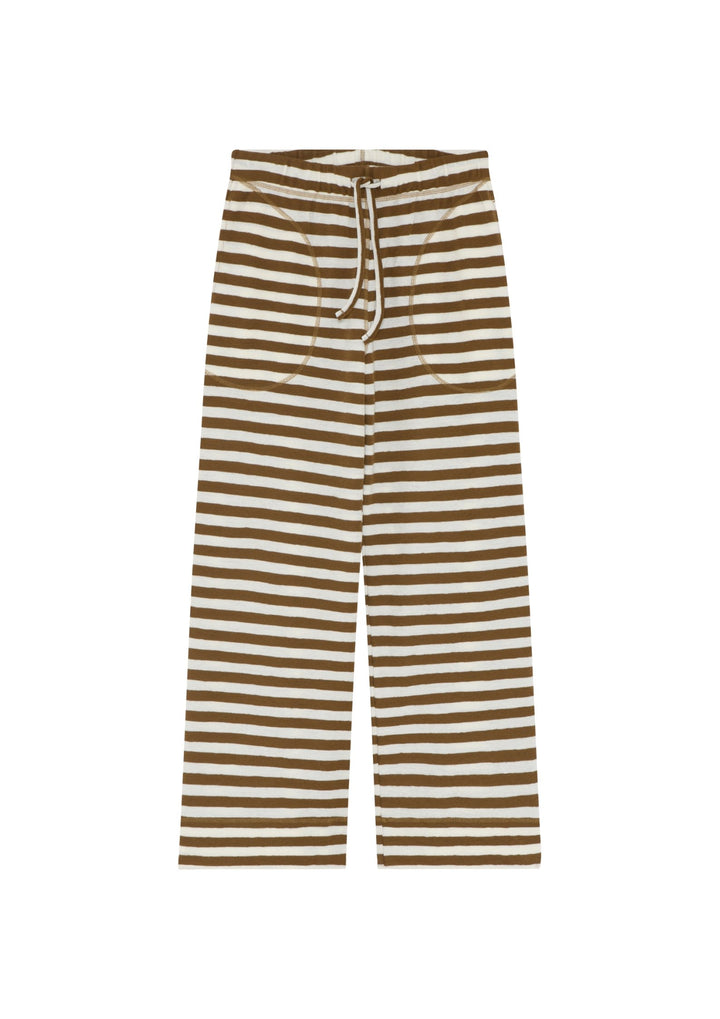 By Basics - Pants W/Pockets &amp; String - Raw White/Bronze