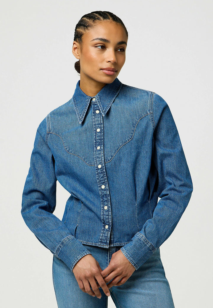 Wrangler - Femme Peplum Skjorte - Light Hand
