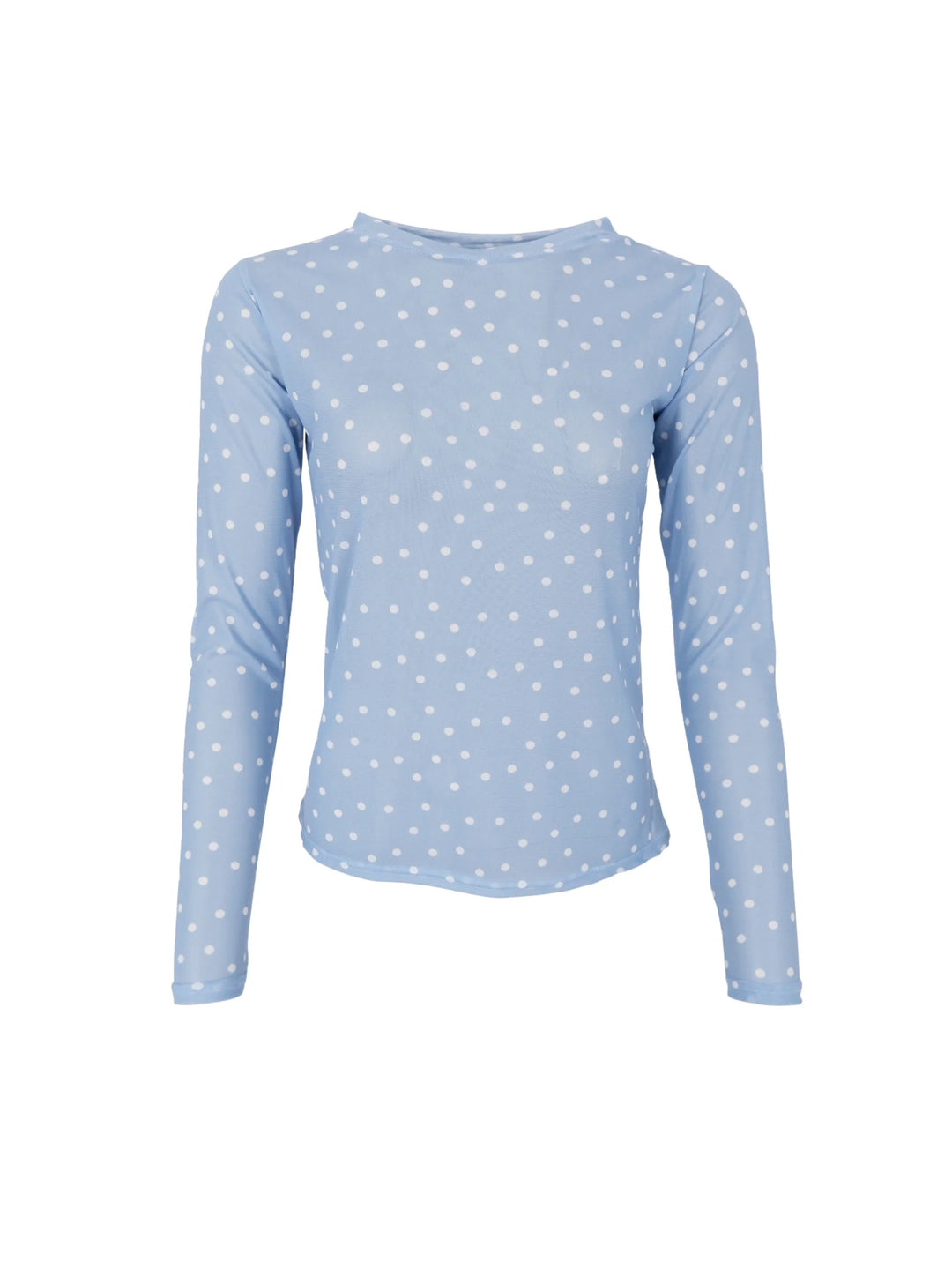 Black Colour - Annie Mesh Blouse - LT Blue Dot