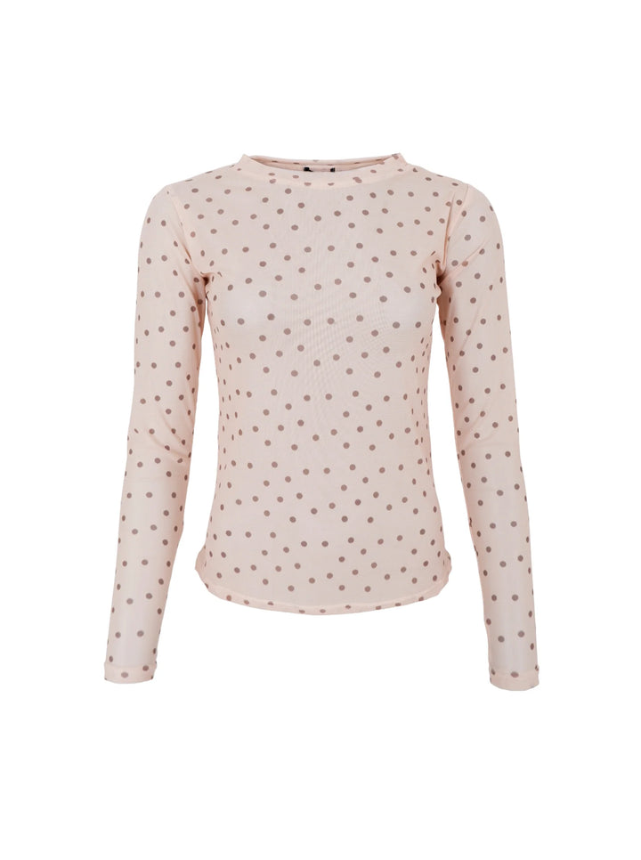 Black Colour - Annie Mesh Blouse - Powder Dot