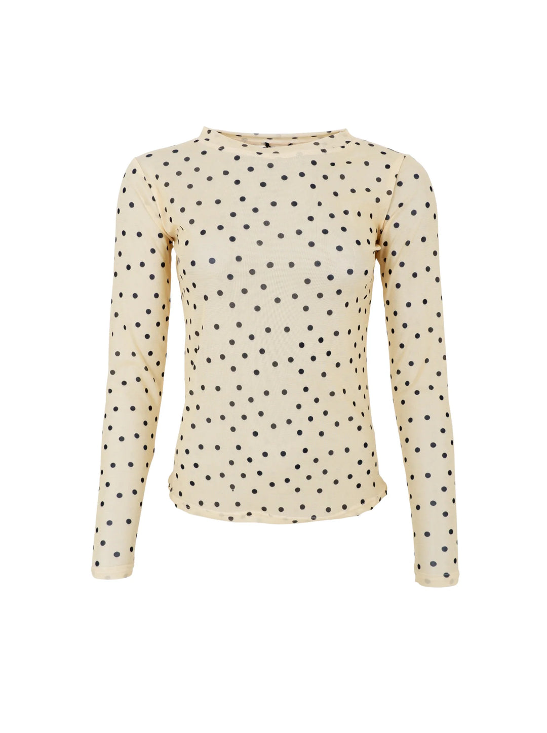 Black Colour - Annie Mesh Blouse - Yellow Dot