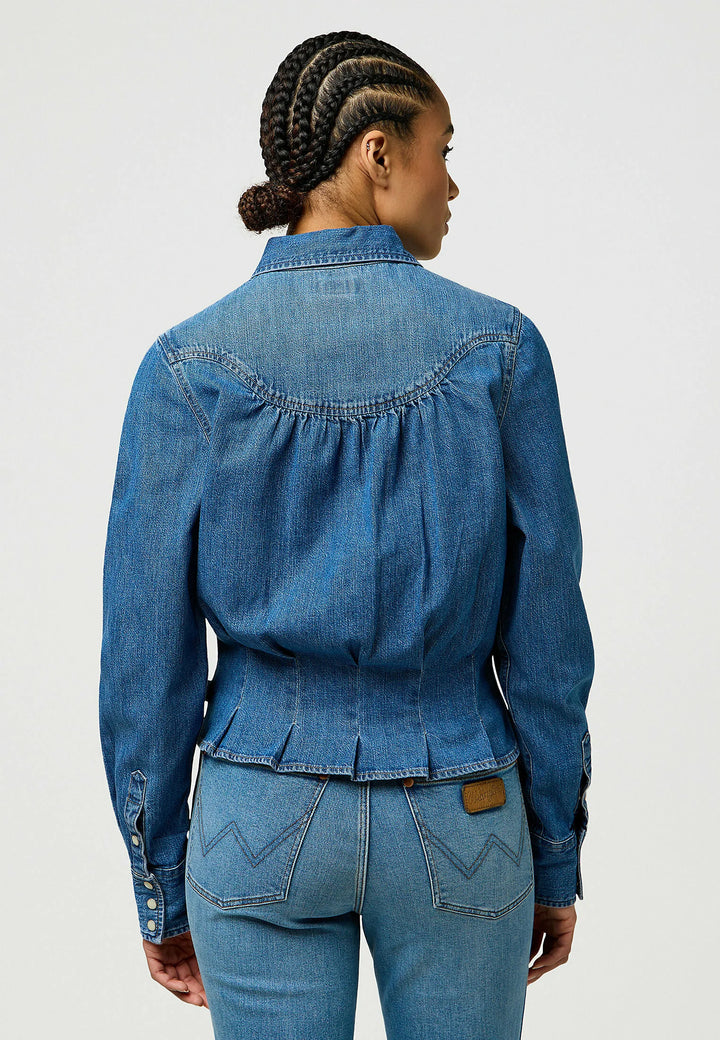 Wrangler - Femme Peplum Skjorte - Light Hand